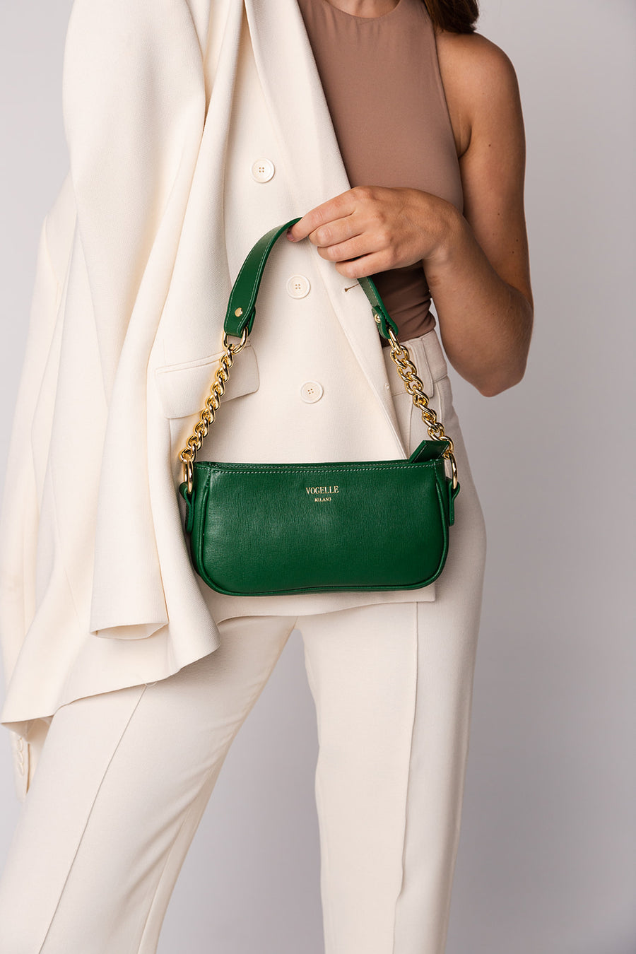 Chain Shoulder Bag - Green